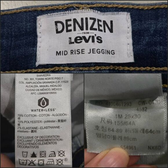 Denizen from Levi's Mid Rise Jeggings(A011)-Size 1M (25x30) for Women - Picture 7 of 10